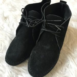 Black Minnetonka booties